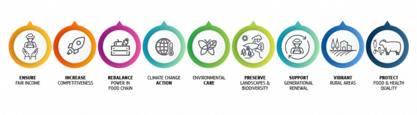 La futura PAC si baser&agrave; su 9&nbsp;obiettivi e continuer&agrave; a garantire l&#39;accesso a prodotti alimentari di alta qualit&agrave; e a fornire un forte sostegno all&#39;eccezionale modello agricolo europeo.
