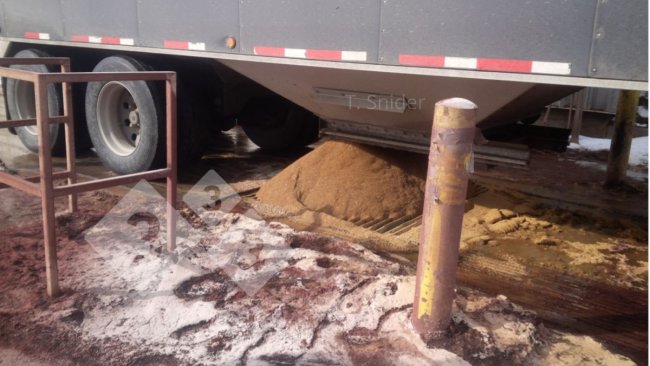 Imagen 2. Ejemplo de recepción de ingredientes a granel con alto potencial de contaminación. Norteamérica.