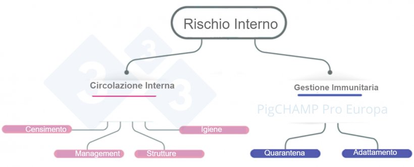 Figura 4. Schema di analisi dei principali fattori di rischio interni alla visita in azienda.
