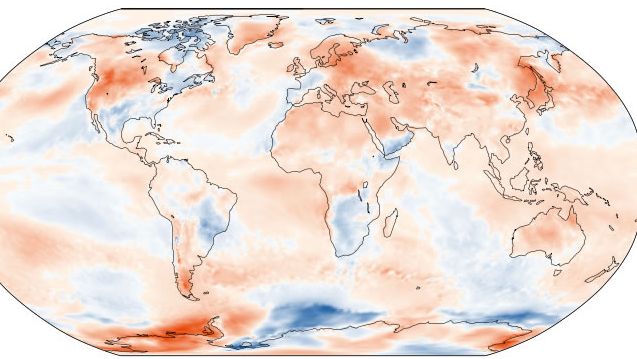 Figura 2. Anomalia della temperatura dell'aria a luglio 2021 in relazione al periodo 1991-2020 (Fonte: Copernicus Climate Change Service/ECMWF)
