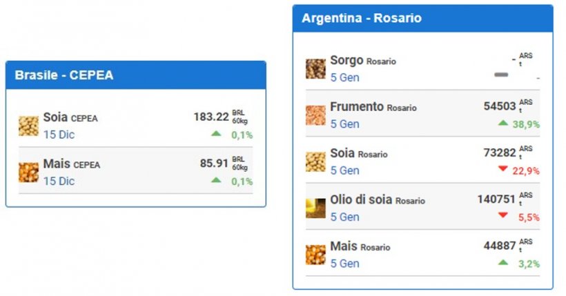 materie prime Brasile Argentina