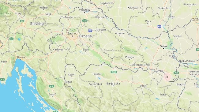 Localizzazione dei primi due focolai di PSA in Croazia.