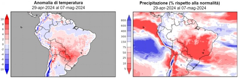 Previsioni climatiche nell&#39;emisfero sud (fonte: www.smn.gob.ar)
