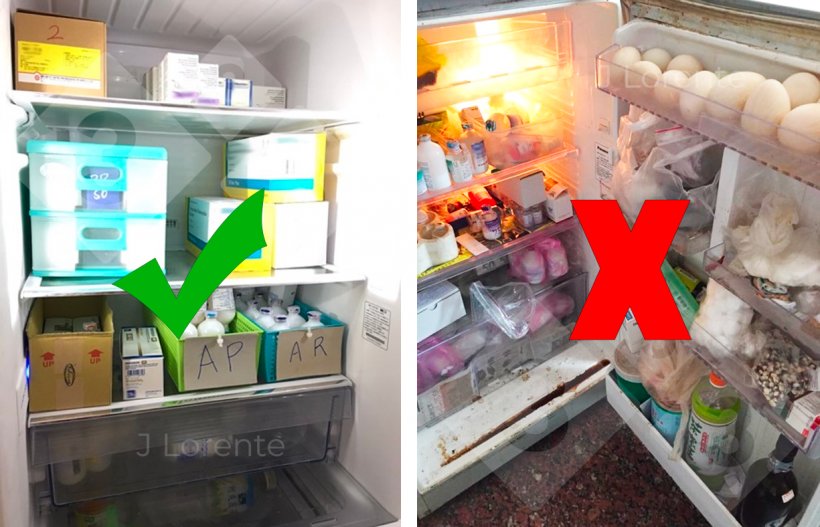 Figura 2. Frigorifero in buone condizioni (a sinistra) e frigorifero in cattive condizioni (a destra).
