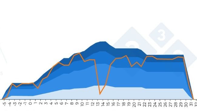 Figura 3. Modello teorico modificato associato a una reazione vaccinale e risultati nella pratica.