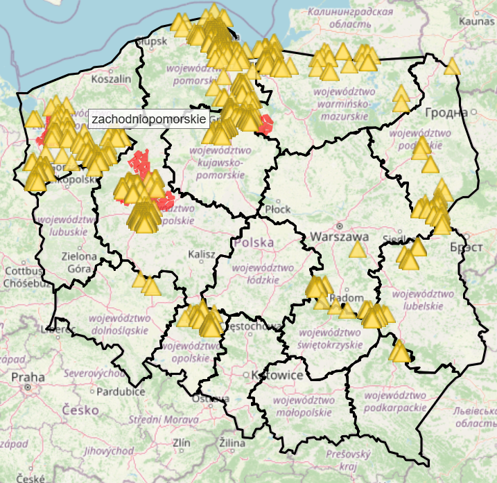 Casi di PSA nei cinghiali da gennaio ad aprile 2025. Fonte: Ispettorato veterinario capo.
