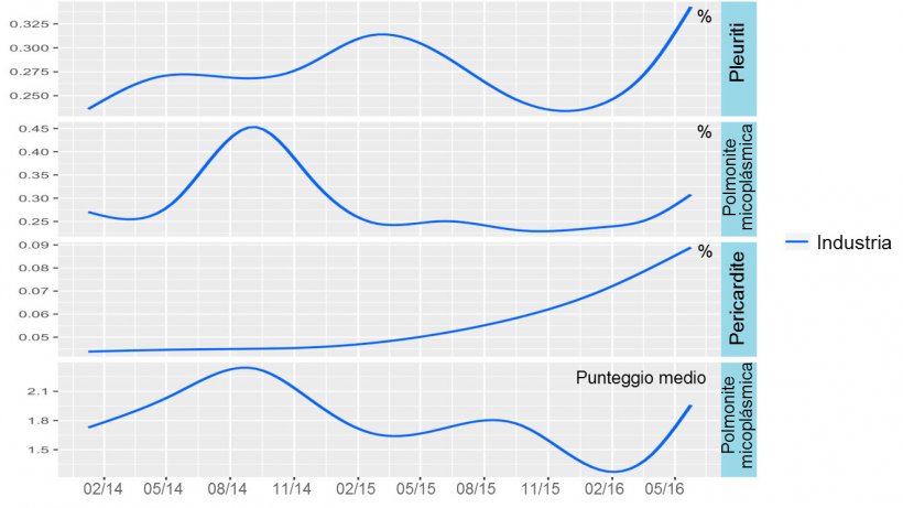 Figura 5: Tendenza dell&#39;industria suinicola irlandese per quanto riguarda le lesioni al macello 2014-2016.
