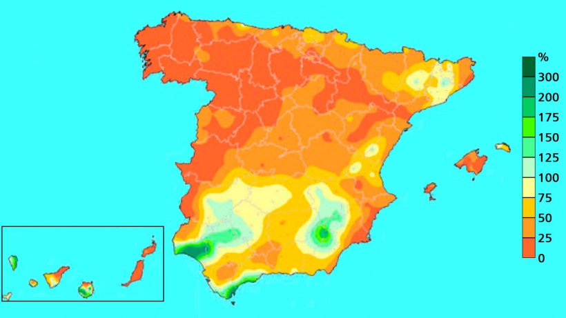 Immagine 3: Precipitazione accumulata in aprile 2017. Fonte: AEMET
