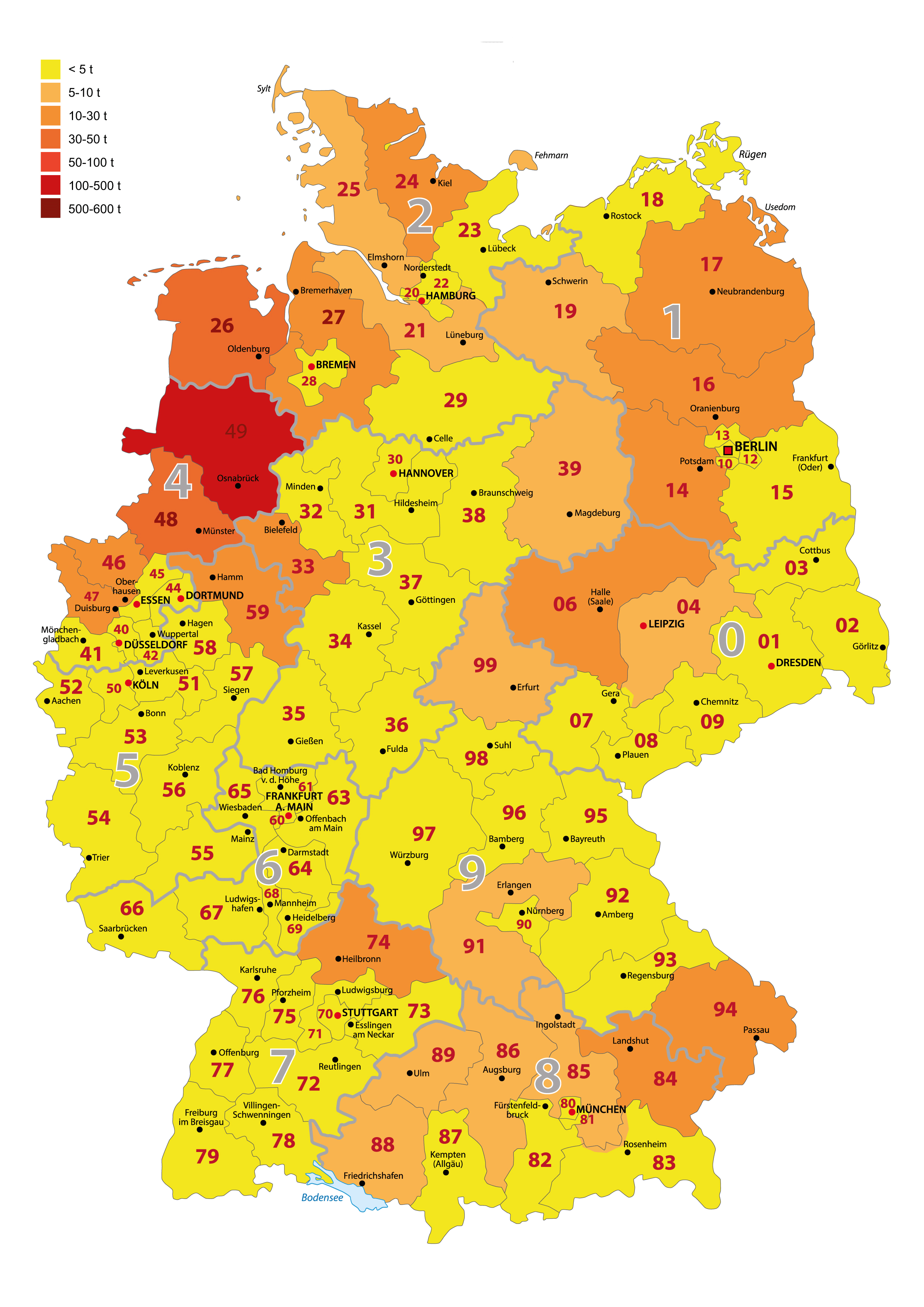 Distribuci&oacute;n nacional de la comercializaci&oacute;n de antibi&oacute;ticos en 2016.
