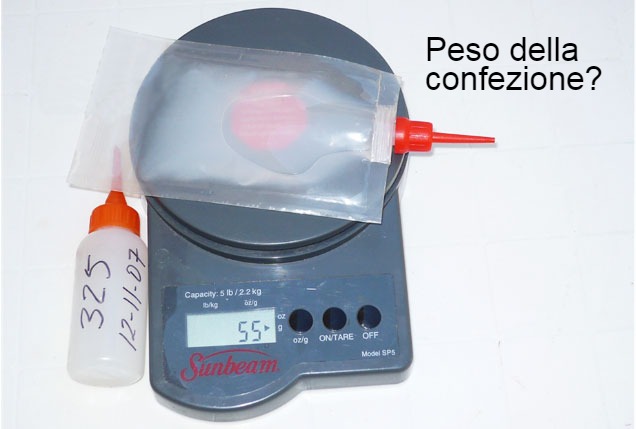 Foto 2.Peso delle dosi problema
