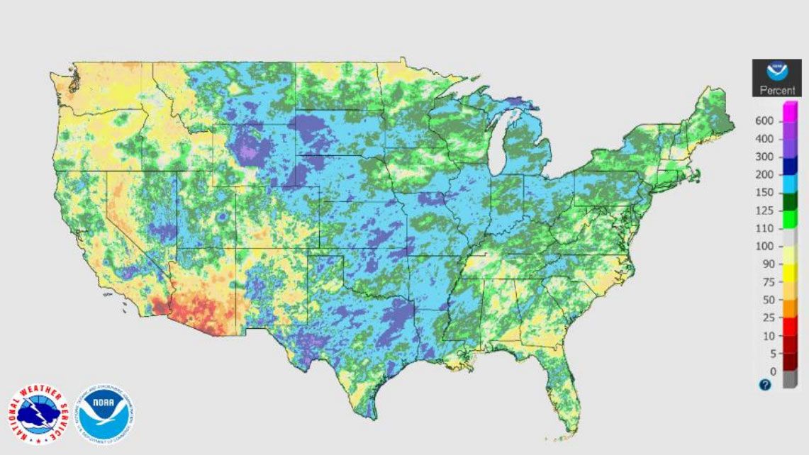 Precipitaciones en EEUU: 30 de marzo-26 de junio.