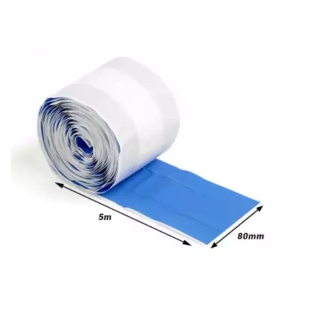 Rollo de tiritas detectables azules 80 mm x 5 m