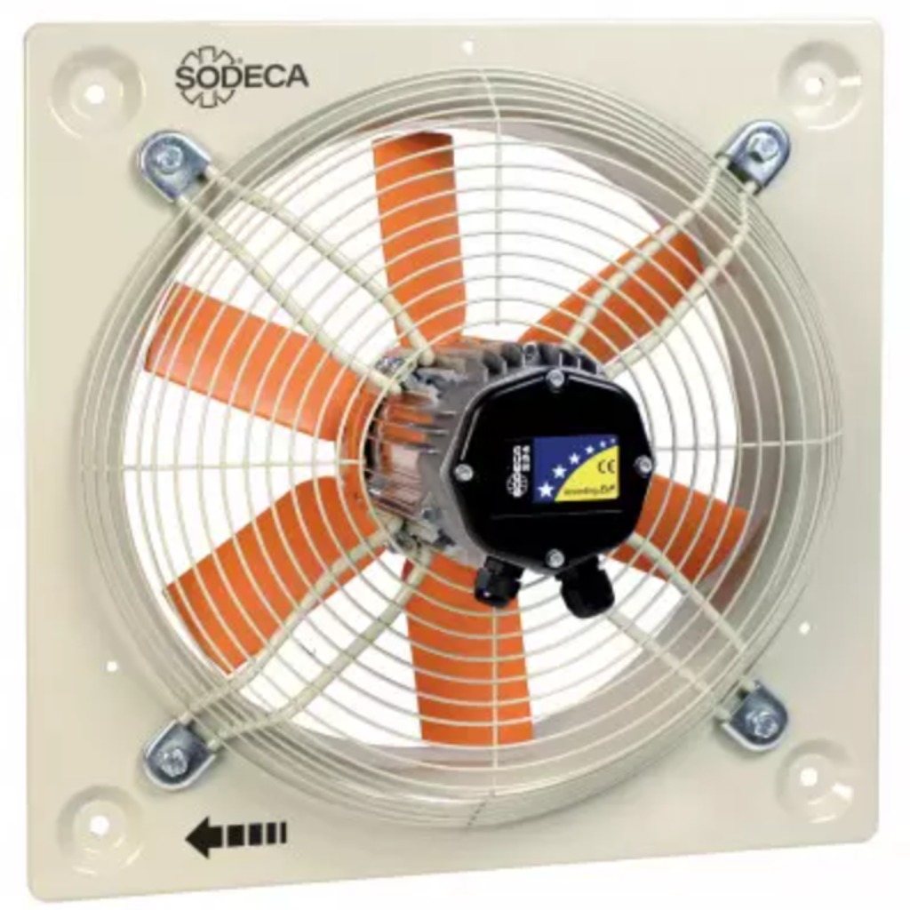 Ventilatore assiale da parete Sodeca HEP con elica in plastica rinforzata